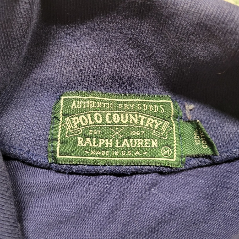 Polo Country Ralph Lauren Shirt Mens Medium Blue Turtleneck Pullover Long Sleeve - Picture 7 of 15